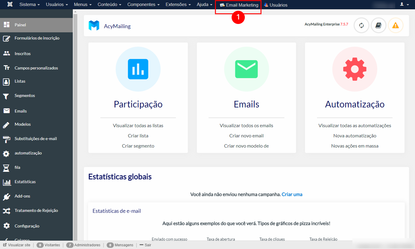 Criar listas de envio