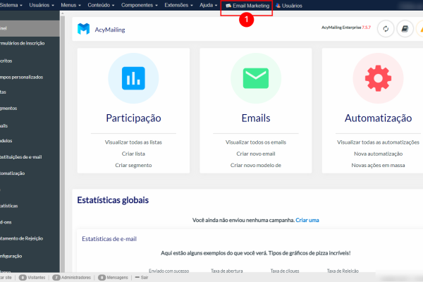 Criar listas de envio