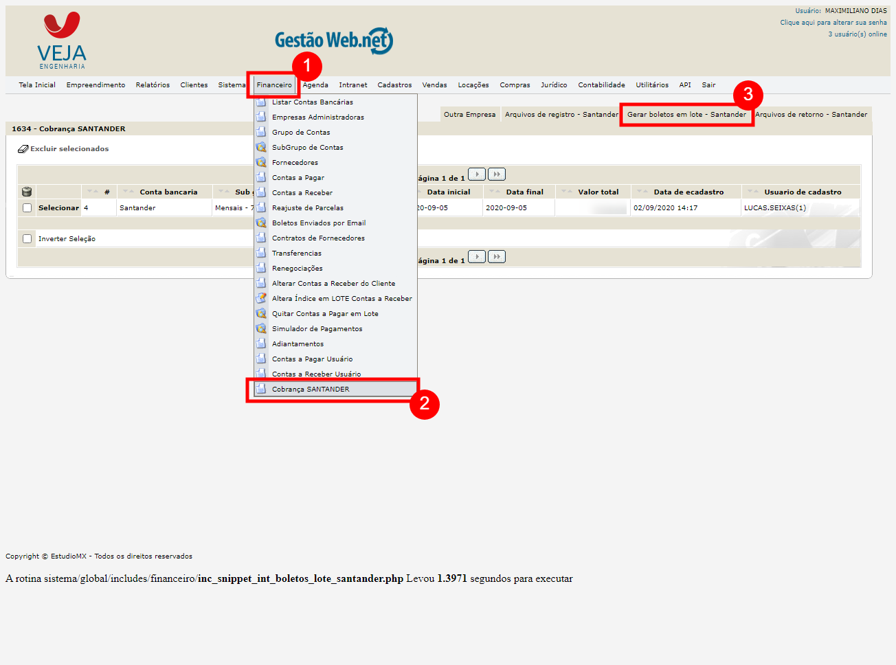 Gerar Boletos em lote Santander