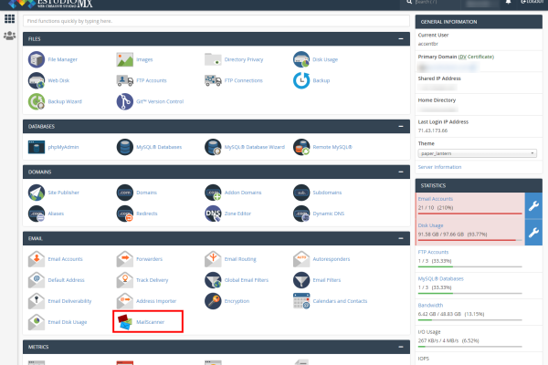 Acessar E-mails bloqueados na minha hospedagem