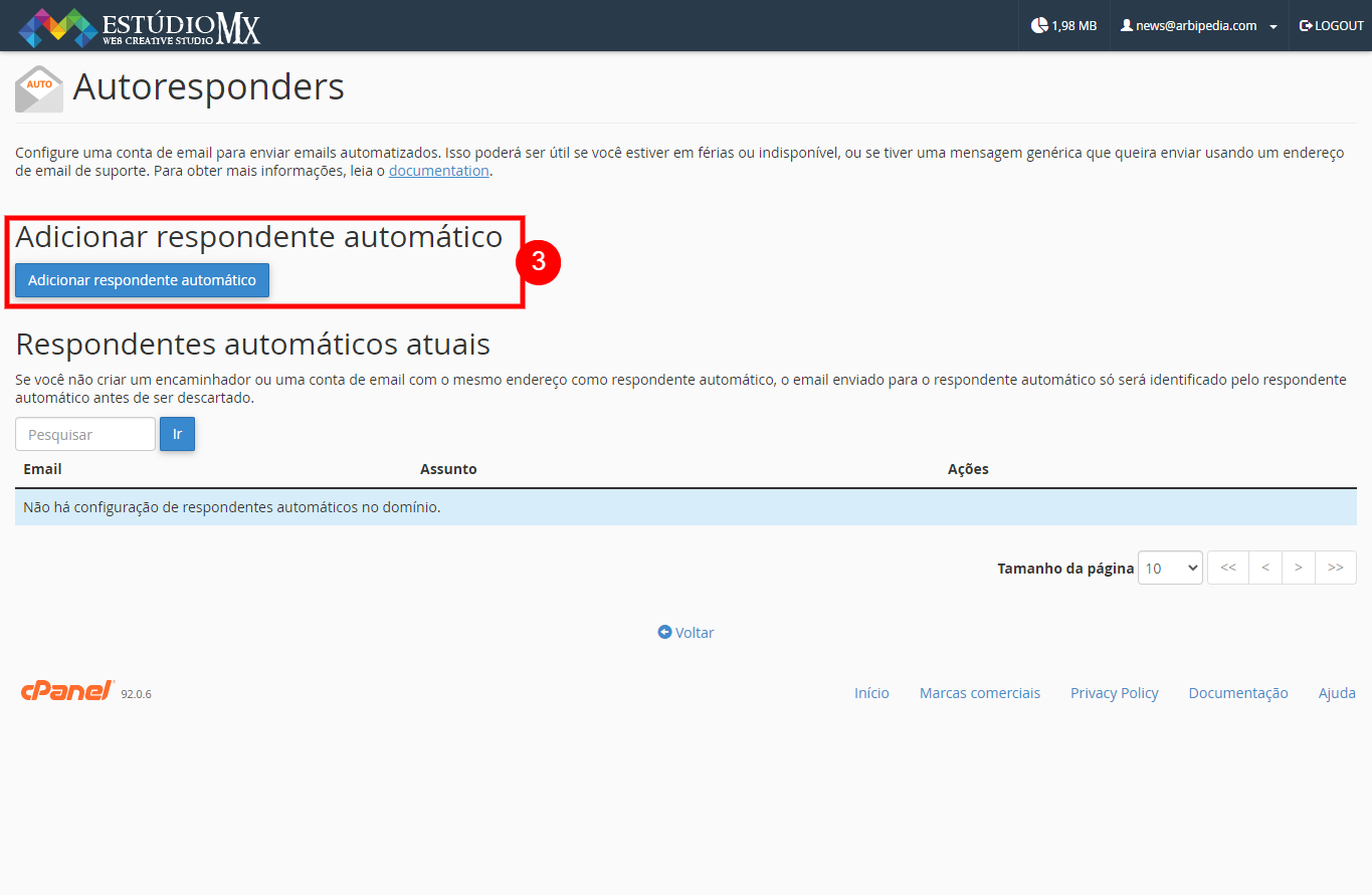 Resposta automática de ausência
