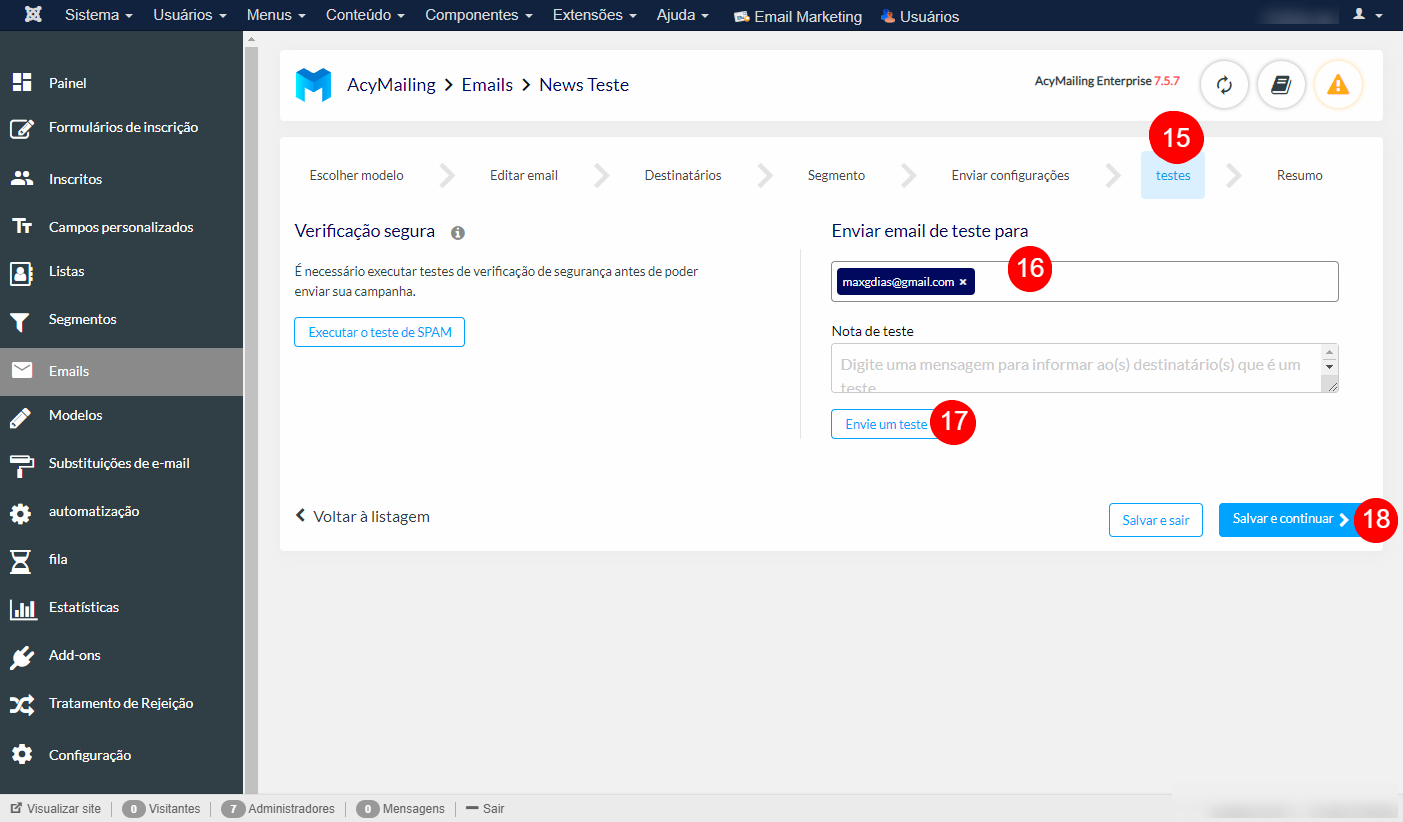 Enviar emails para lista de clientes