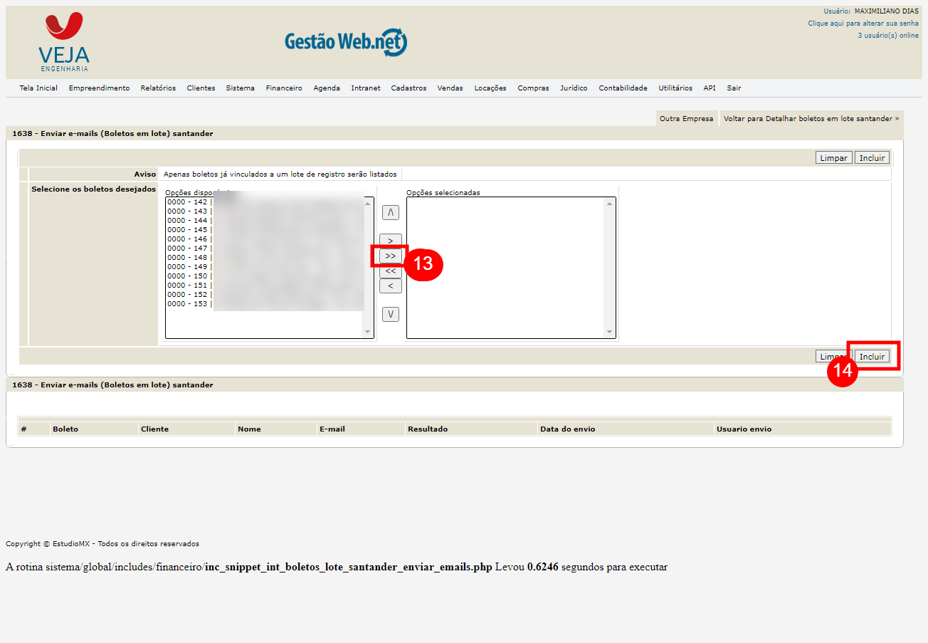 Gerar Boletos em lote Santander