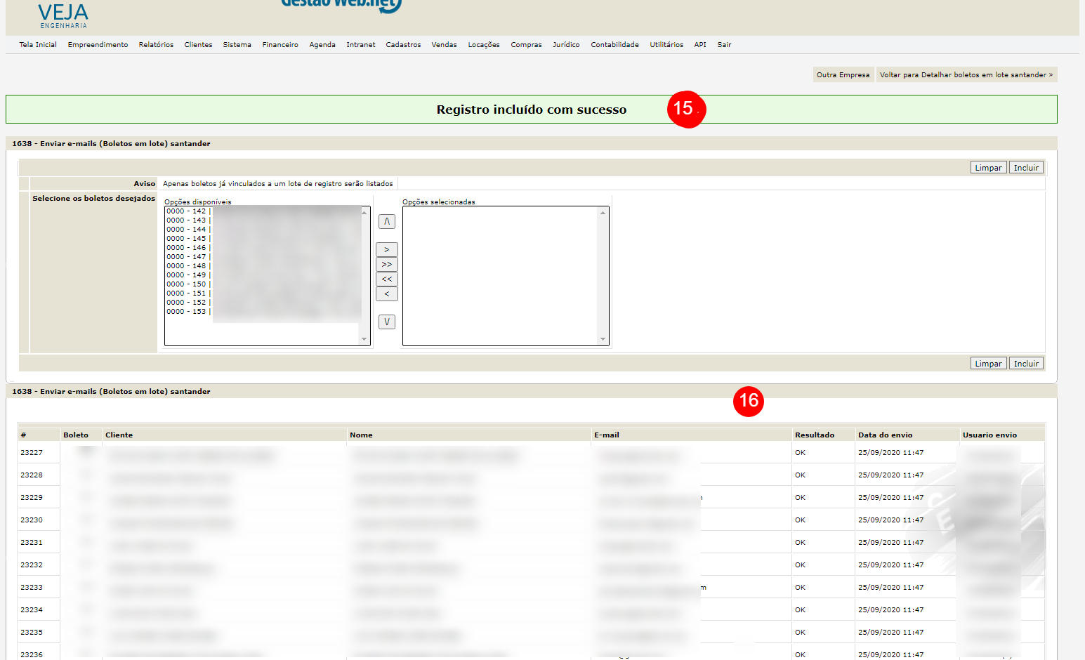 Gerar Boletos em lote Santander