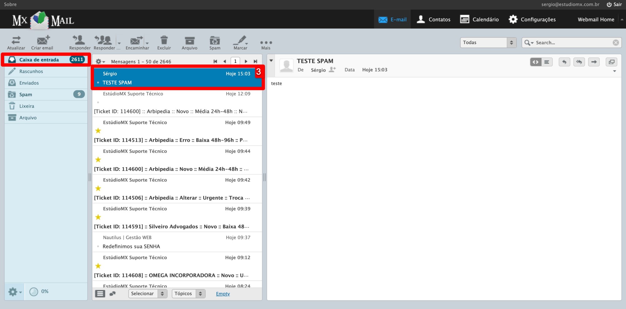 Como marcar um e-mail como &ldquo;N&atilde;o &eacute; spam&rdquo;