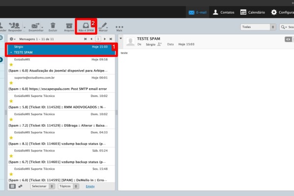 Como marcar um e-mail como “Não é spam”