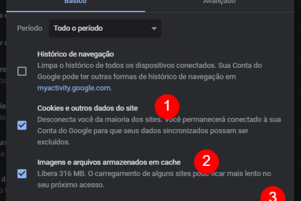 Limpar o cache do Google Chrome